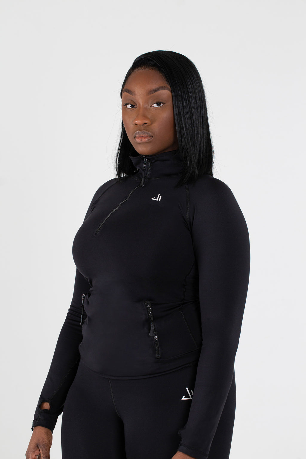 Black Essential 1/2 Zip Pullover – DAMIHOW