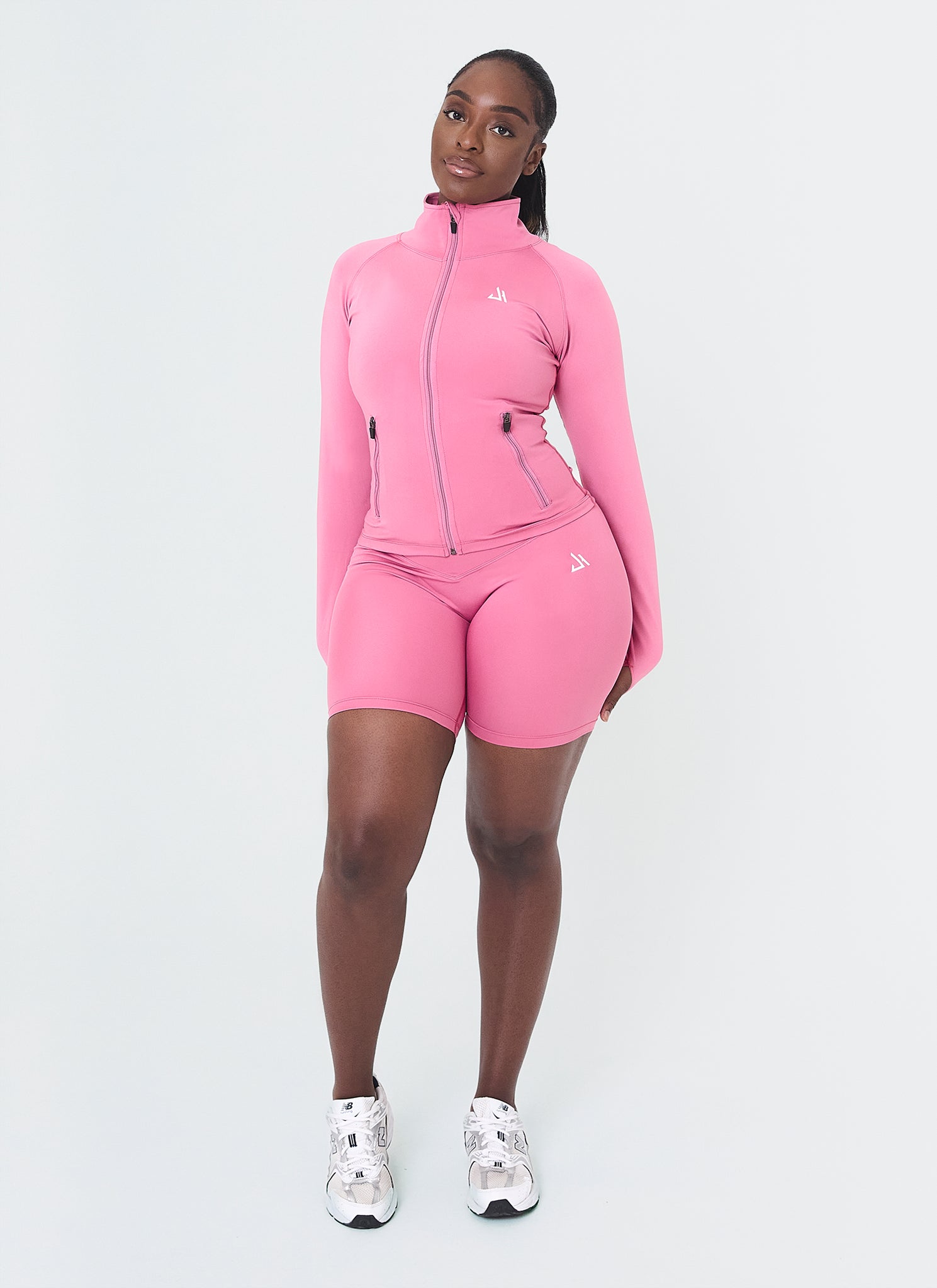 Sculpt Pink Crop Zip-Up Jacket