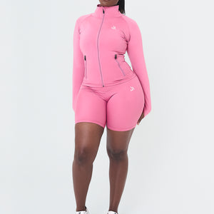 Sculpt Pink Crop Zip-Up Jacket