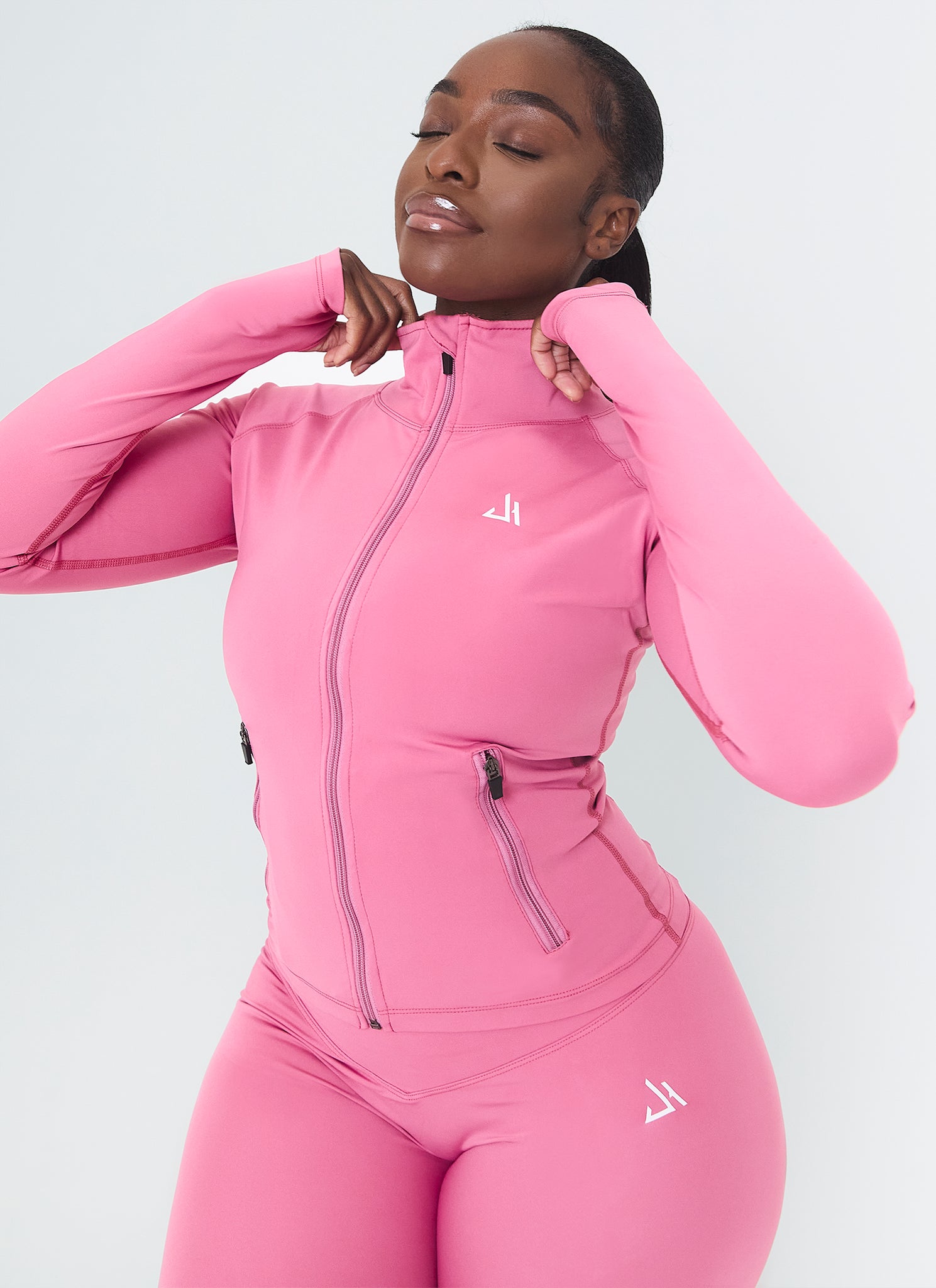 Sculpt Pink Crop Zip-Up Jacket