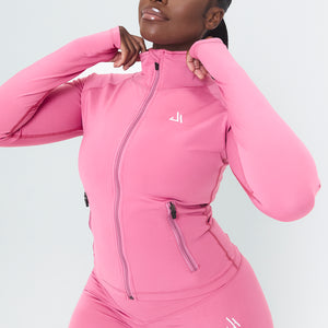 Sculpt Pink Crop Zip-Up Jacket